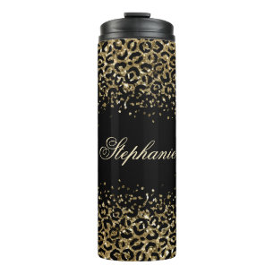 Termo Superposición de brillo de estampado de leopardo n