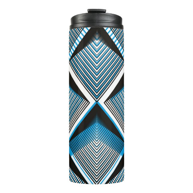 Termo Superposición de rayas azules geométricas sin sold (Anverso)