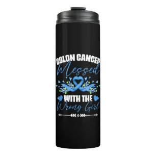 Termo Superviviente de cáncer de colon con cinta azul