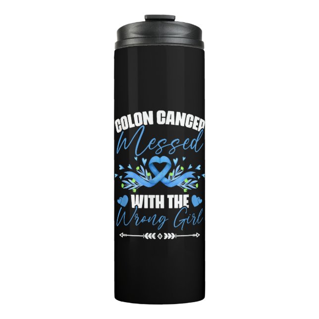 Termo Superviviente de cáncer de colon con cinta azul (Anverso)