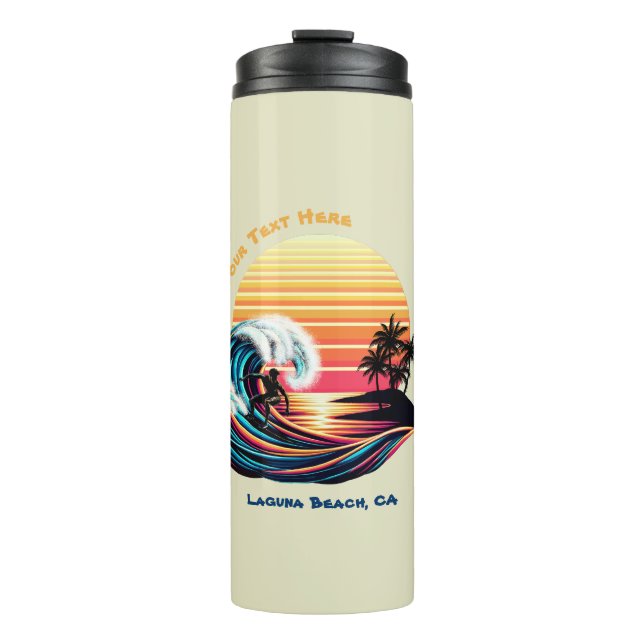 Termo Surf al atardecer (Anverso)