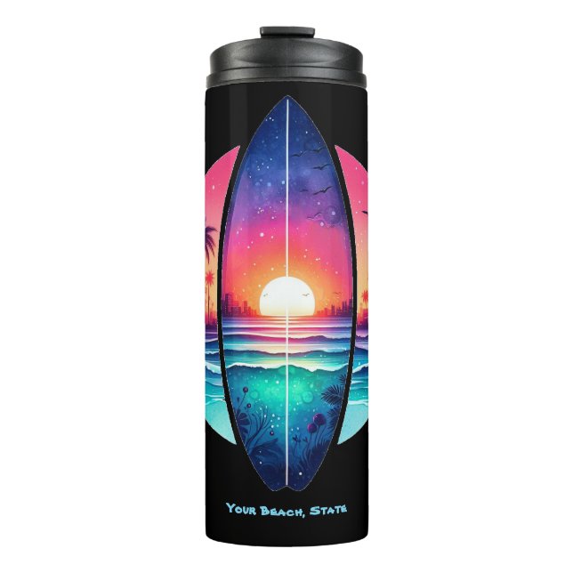 Termo Surfboard en el atardecer (Anverso)