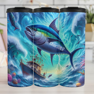 Termo Surge del atún: barco, tormenta, energía oceánica