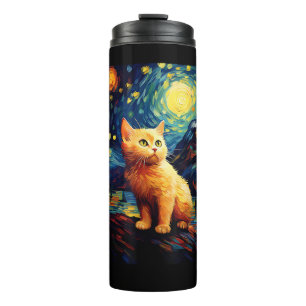 Termo Surreal Starry Night Munchkin Cat