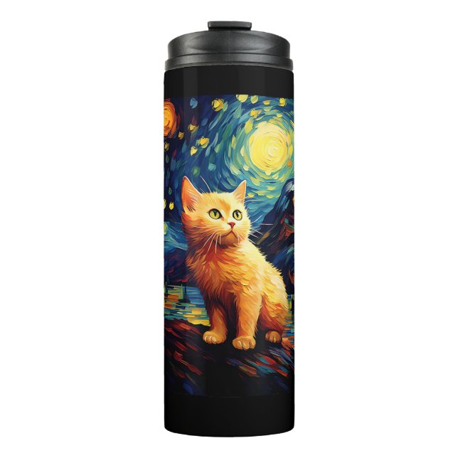 Termo Surreal Starry Night Munchkin Cat (Anverso)