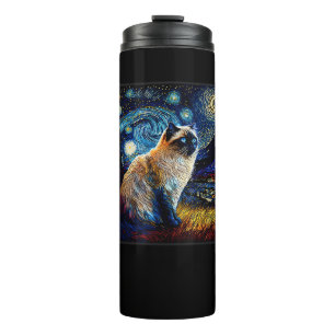 Termo Surrealismo Noche estrellada gato himalayo