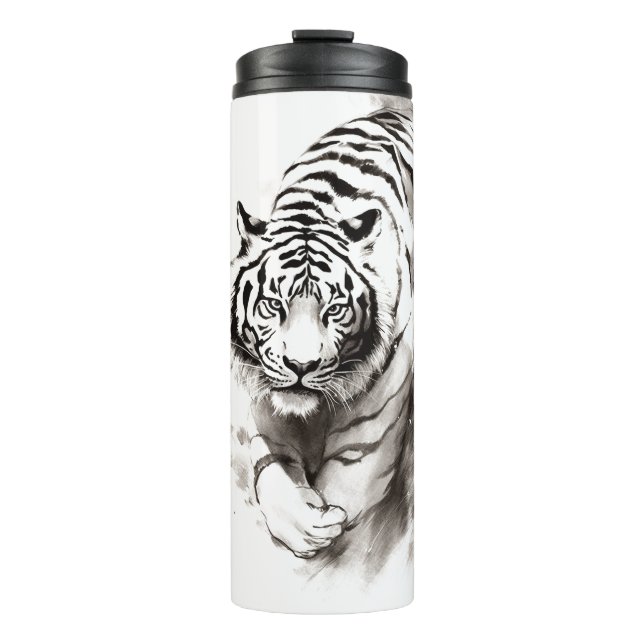Termo Susurros de lo salvaje: Colección de tigres blanco (Anverso)