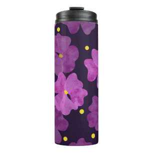 Termo Susurros Violetos: Elegancia acuarela Floral