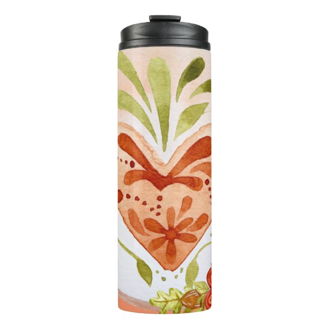 Termo Sutil Corazón Floral (Anverso)
