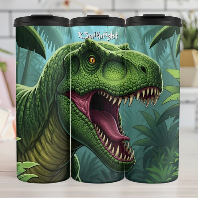 Termo T-Rex Verde Rugiente Selva (Subido por el creador)