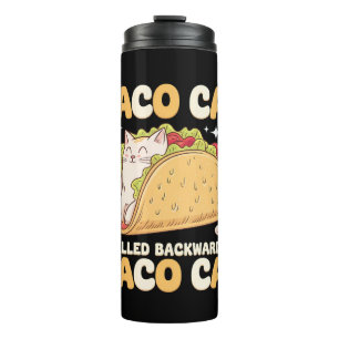 Termo Tacocat deletreado al revés Taco Cat Mexicano