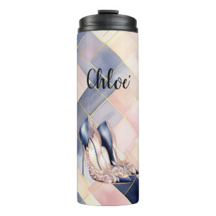 Termo Tacones altos crema azul francés chic rubor