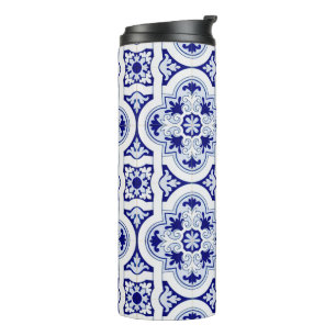 Termo Talavera azul y blanca Tile Aspecto Tumblar térmic