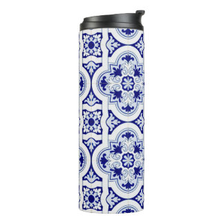 Termo Talavera azul y blanca Tile Aspecto Tumblar térmic