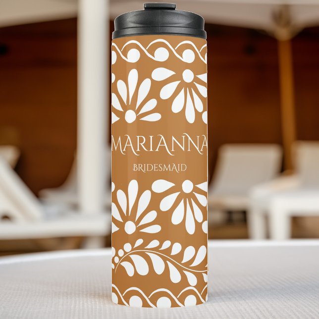 Termo Talavera mexicana Bridesmaids personalizados (Mexican Talavera Bridesmaids Gifts personalized Thermal Tumbler bridal party practical favors)
