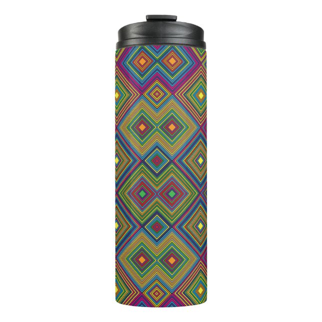 Termo Tall travel mug with a vibrant geometric pattern  (Anverso)
