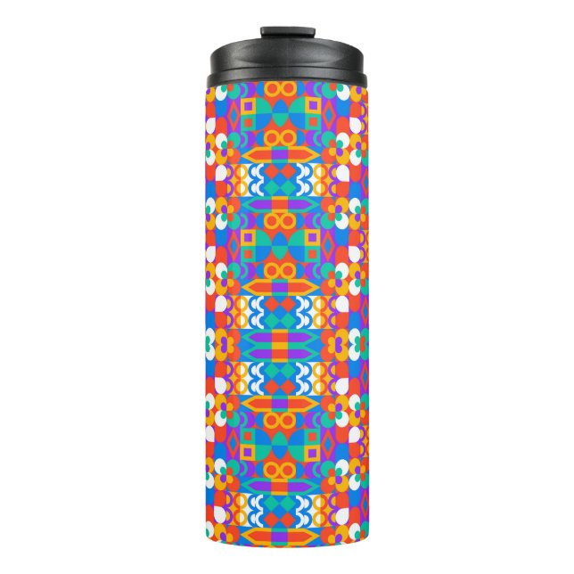 Termo Tall travel mug with a vivid geometric pattern (Anverso)