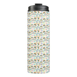 Termo Tall tumbler with a black lid, featuring a playful