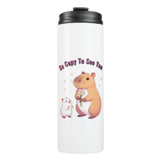 Termo Tan Capy Verte – Arte de Capybara Lindo  (Anverso)