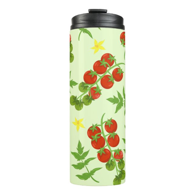 Termo Tango de tomate: Impresión vegetal vintage (Anverso)