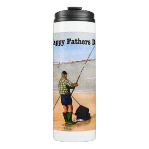 Termo Tarjeta de los padres Pesca en la playa