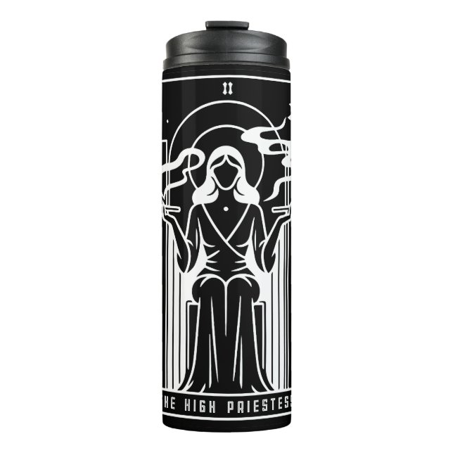 Termo Tarot Alta Sacerdotisa Fumando Marihuana Oculta Fe (Anverso)