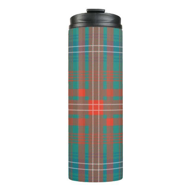 Termo Tartan Clan Wilson Plaid Naranja Turquoise Check (Anverso)