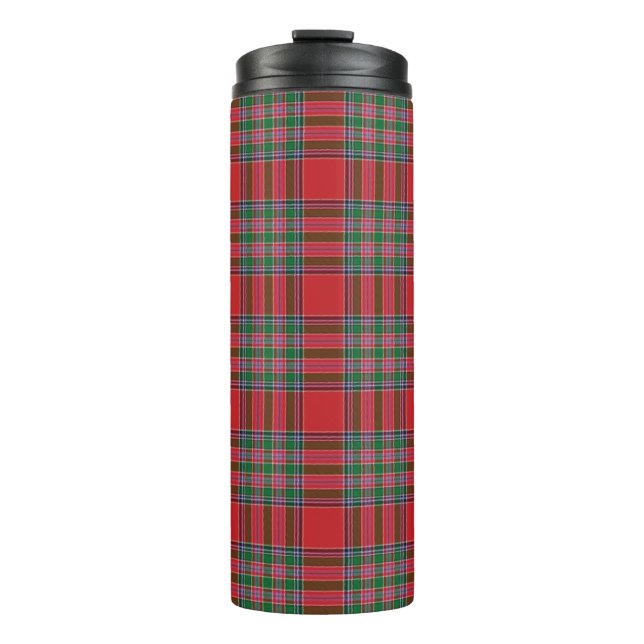 Termo Tartan Escocés Clan MacBean Rojo Verde Cuadros (Anverso)