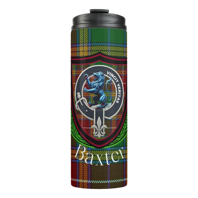 Termo Tartan y Cresta del Clan Escocés Baxter (Anverso)