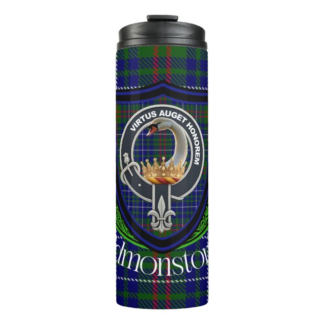 Termo Tartan y Cresta del Clan Escocés Edmonstone (Anverso)