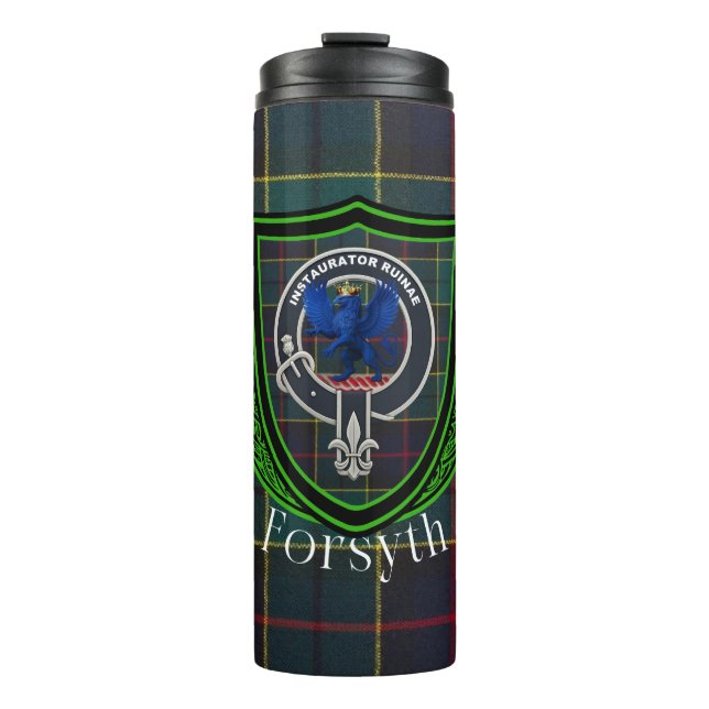 Termo Tartan y Cresta del Clan Escocés Forsyth (Anverso)