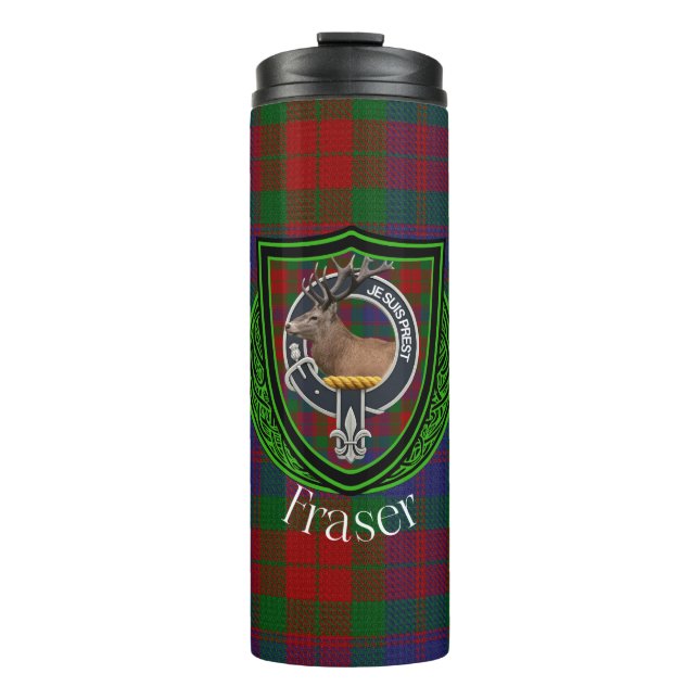 Termo Tartan y Cresta del Clan Escocés Fraser (Anverso)
