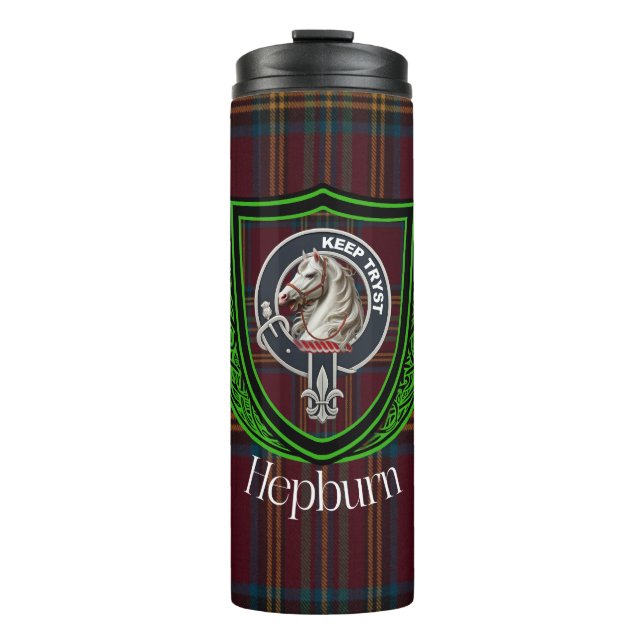Termo Tartan y Cresta del Clan Escocés Hepburn (Anverso)