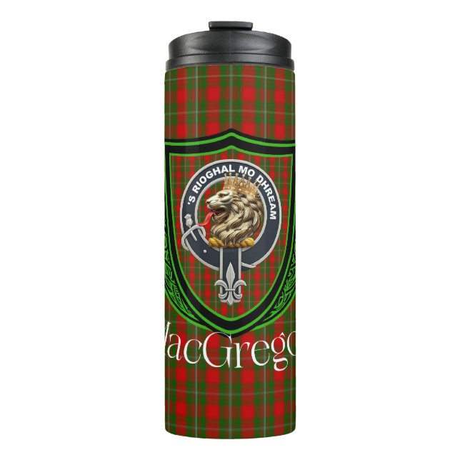 Termo Tartan y Cresta del Clan Escocés MacGregor (Anverso)