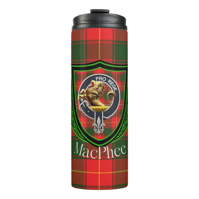 Termo Tartan y Cresta del Clan Escocés MacPhee (Anverso)