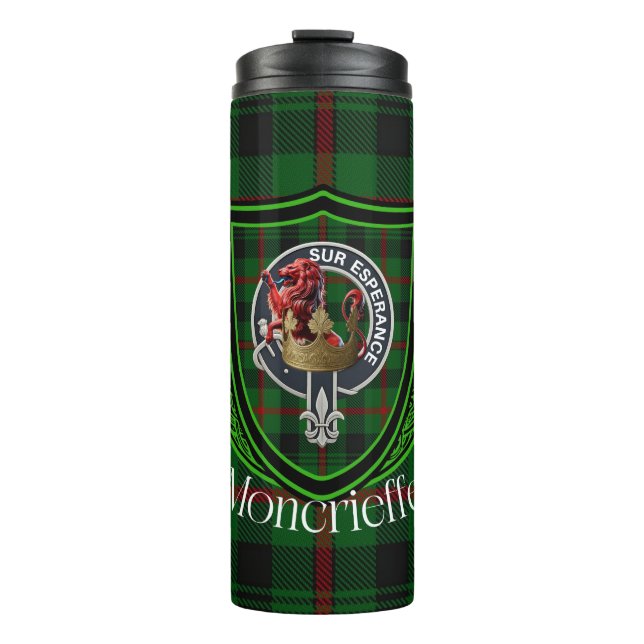 Termo Tartan y Cresta del Clan Escocés Moncrieffe (Anverso)