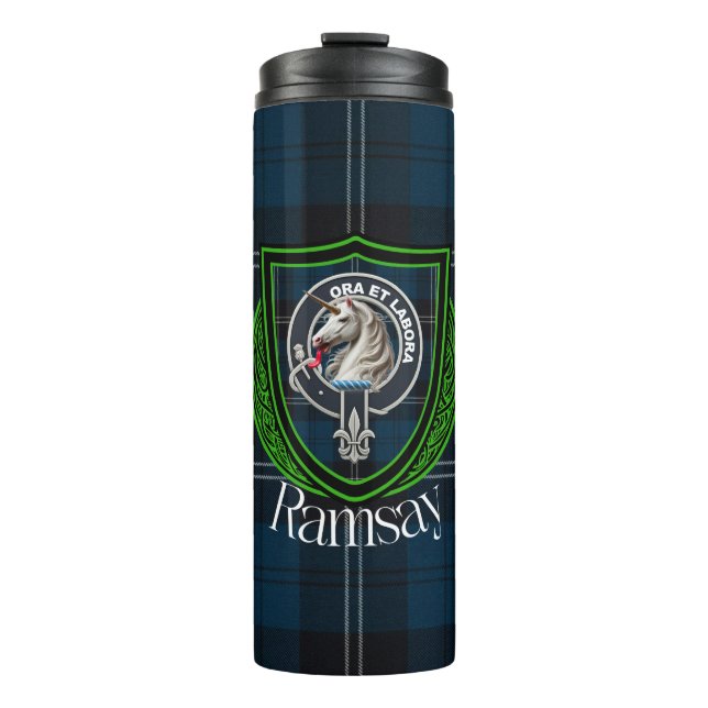 Termo Tartan y Cresta del Clan Escocés Ramsay (Anverso)