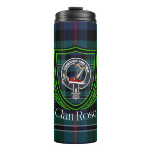 Termo Tartan y Cresta del Clan Escocés Rose