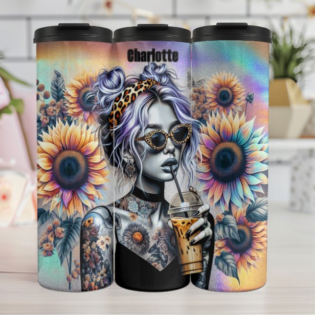Termo Tattooed Sunflower Leopard Coffee Guay (Subido por el creador)