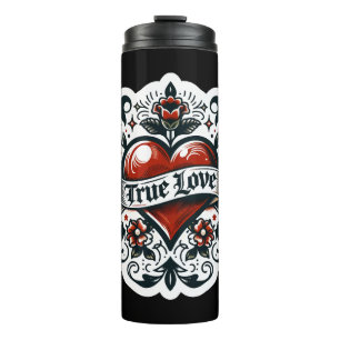 Termo Tatuaje de Corazón de Amor Verdadero Estilo Pegati