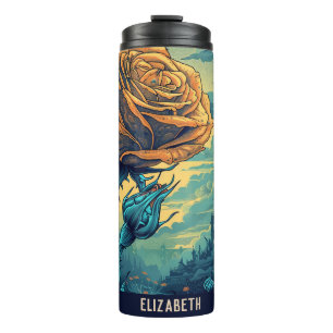 Termo Taza aislante de flores lindas Taza térmica