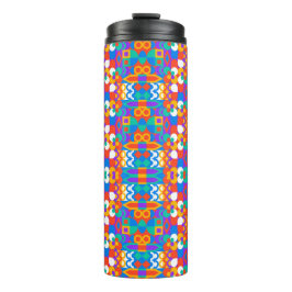 Termo Taza alta para viajes con un patrón geométrico vív