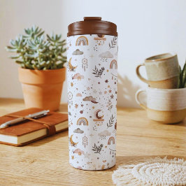 Termo Taza Boho Celestial | Luna y Estrellas Neutras