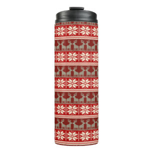 Termo Taza con aspecto de punto de copos de nieve de ren