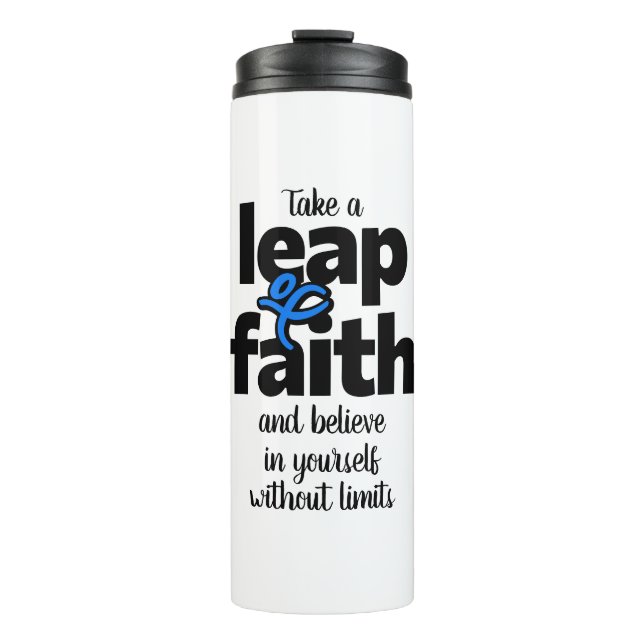 Termo Taza: Da un salto de fe y cree... (Anverso)