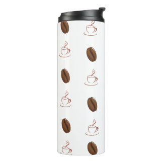 Termo Taza de café con estampado de grano de café.