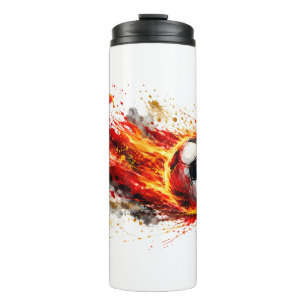 Termo Taza de café con gráfico de movimiento de fútbol a