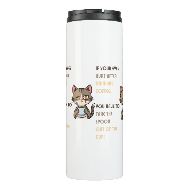 Termo Taza de café de gato divertida (Reverso)