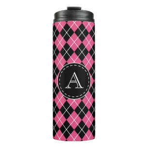 Termo Taza de café rosa con monograma