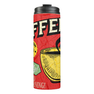 Termo Taza de café vintage rústico genial Fondo rojo